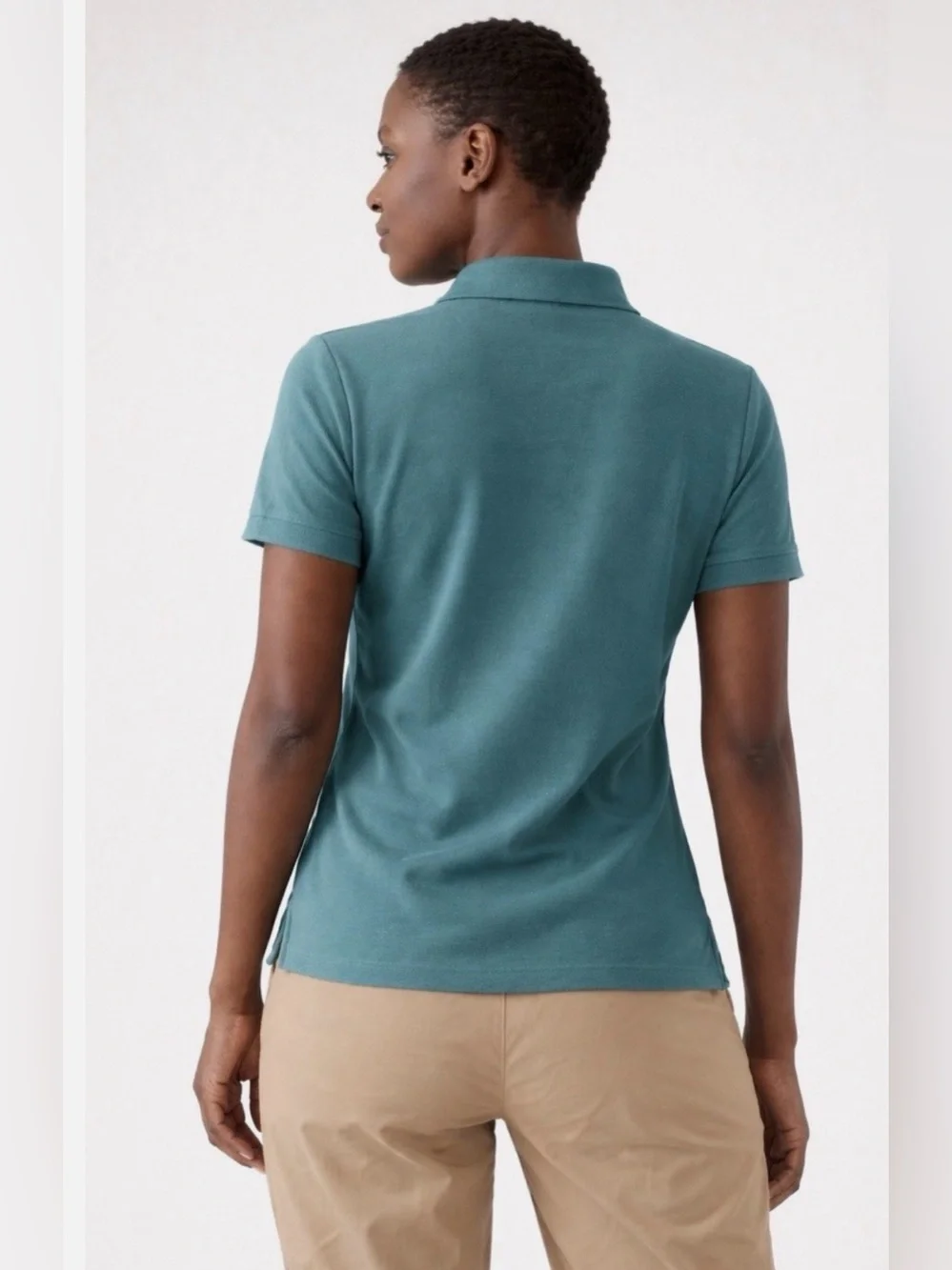 NWT-Athleta Teal Pique Short Sleeve Polo, Size 1X